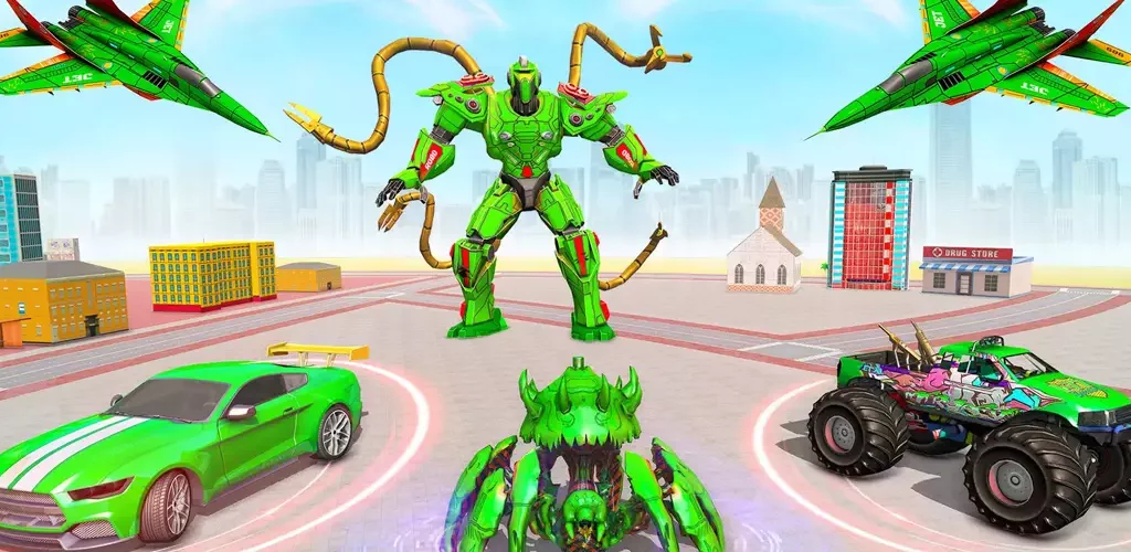 Octopus Robot Car Transformer Unity Game Source Code