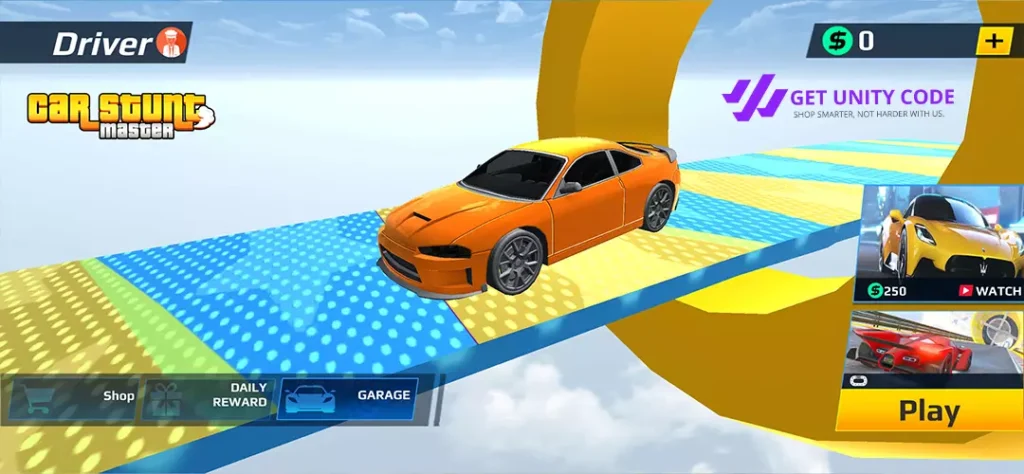 Crazy Car Stunt 3D Game Unity Source Code Get Unity Code