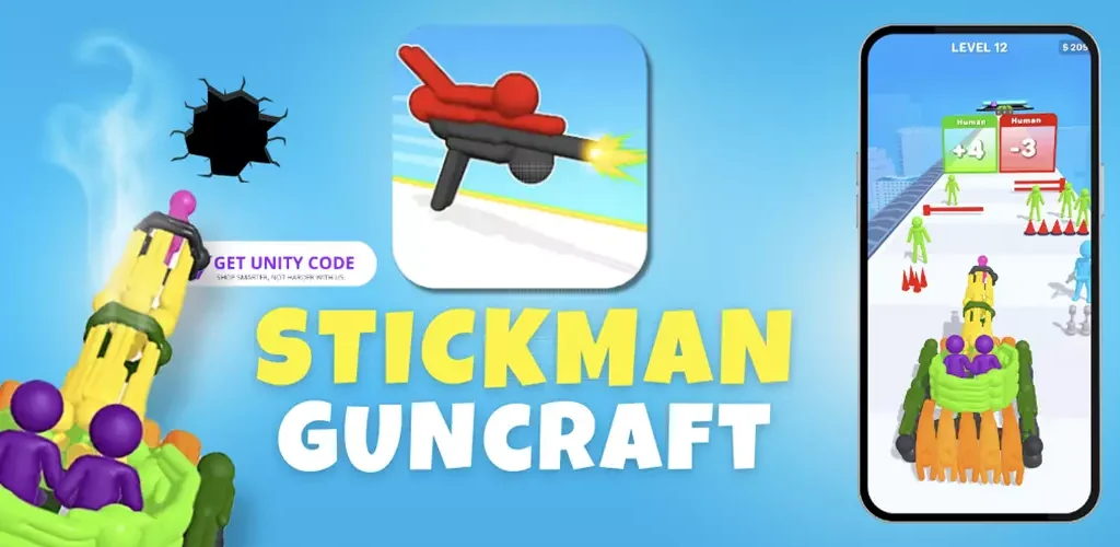 Human Gun Craft: Weapon Run Game Buy Unity Source Code