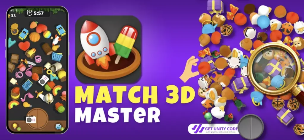 Match 3D -Matching Puzzle Game Unity Source Code Get Unity Code