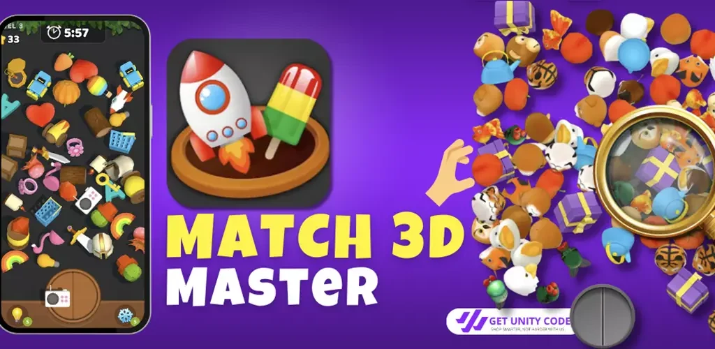 Match 3D -Matching Puzzle Game Unity Source Code Get Unity Code