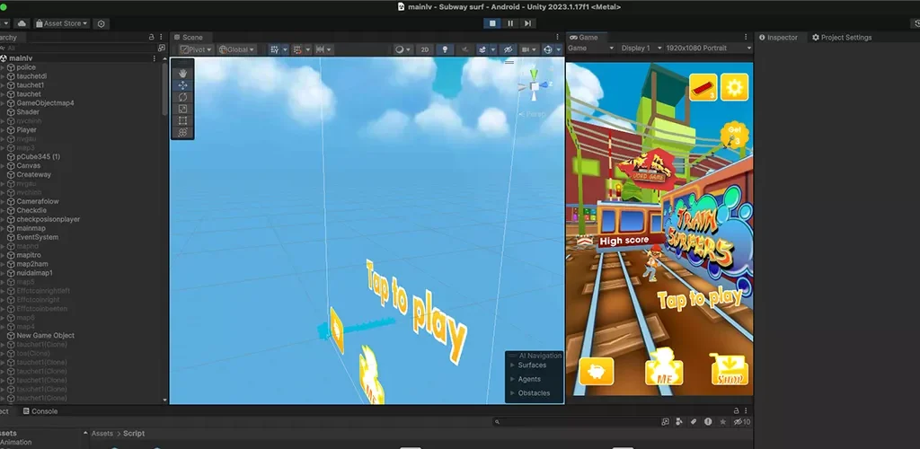 Subway Train Runner Dash Unity Game source code Get Unity Code