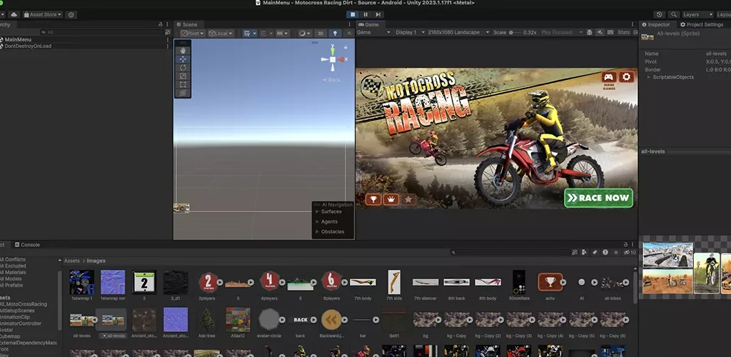 Motocross Racing Dirt Game source code Get Unity Code