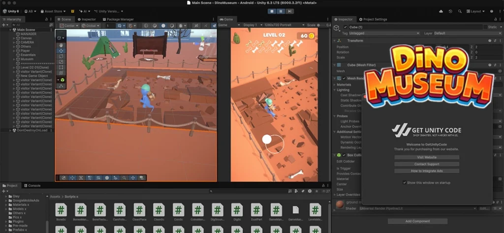 Dino Museum Game Unity Source Code - Get Unity Code