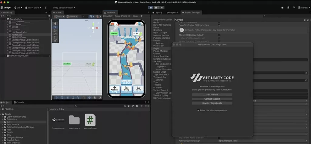 Dam Evolution Idle Game Unity Source Code - Get Unity Code