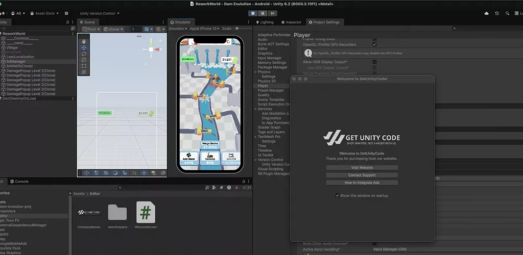 Dam Evolution Idle Game Unity Source Code - Get Unity Code