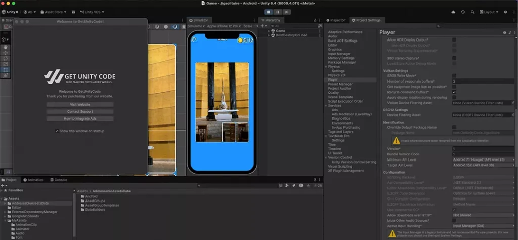 Jigsolitaire Jigsaw Puzzle Game Unity Source Code - Get Unity Code
