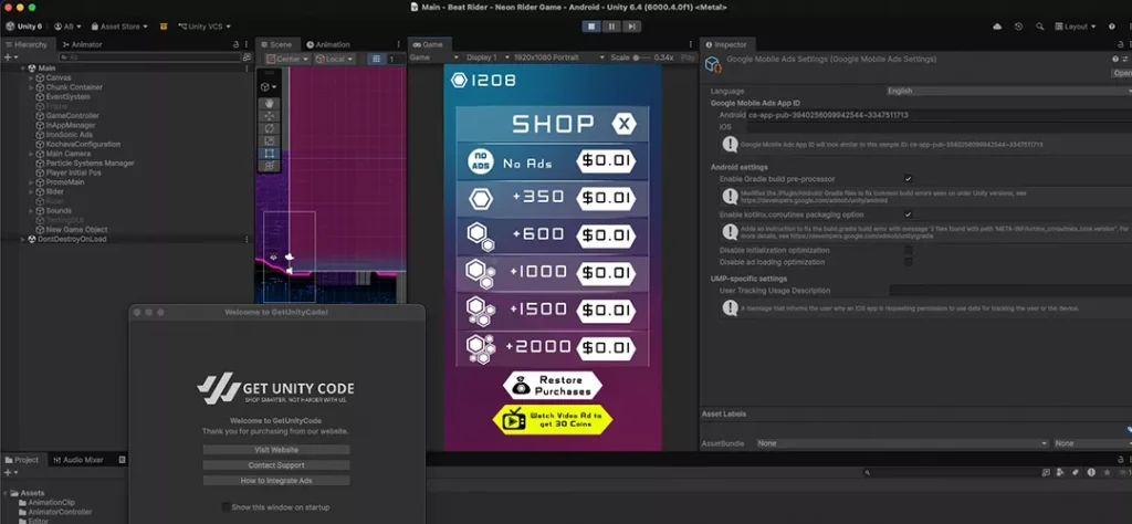 Beat Rider - Neon Rider Game Unity Source Code - Get Unity Code