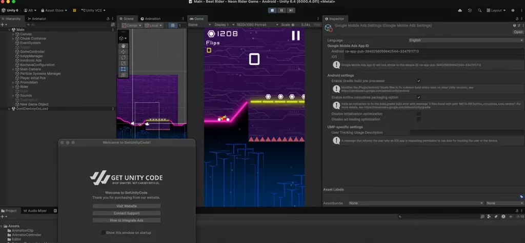 Beat Rider - Neon Rider Game Unity Source Code - Get Unity Code