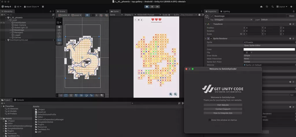 Tap Gallery Puzzle Game Unity Source Code - Get Unity Code