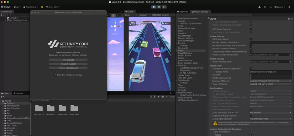 Turbo Car Merge Race Game Unity Source Code - Get Unity Code