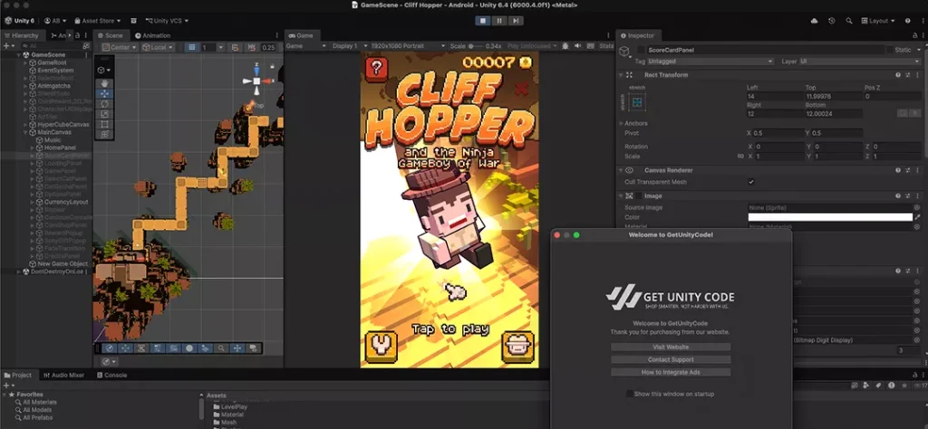 Cliff Hopper Game Unity Source Code - Get Unity Code