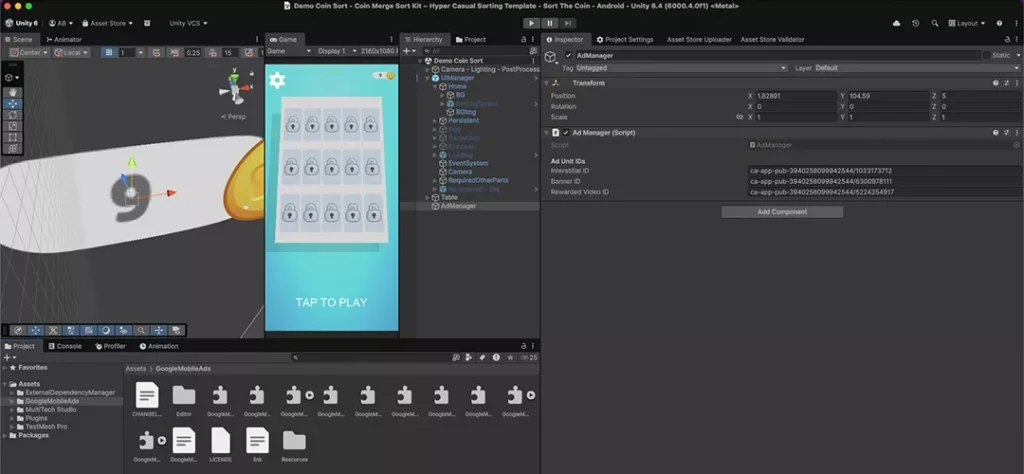Sort the Coin Game Unity Source Code - Get Unity Code