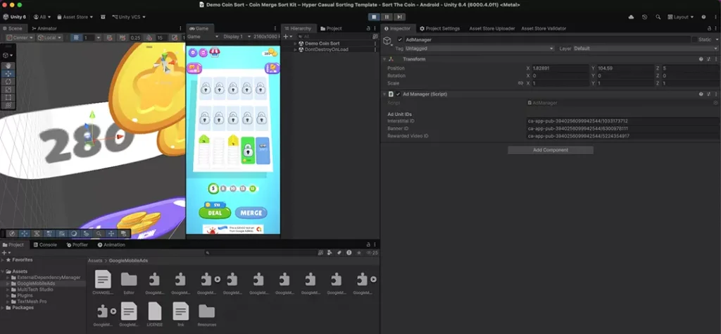 Sort the Coin Game Unity Source Code - Get Unity Code