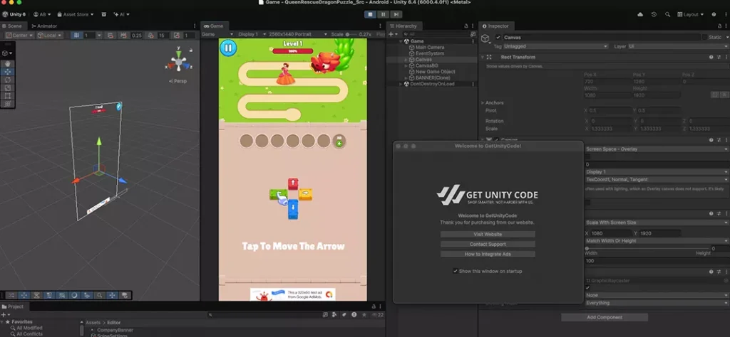 Queen Rescue - Dragon Puzzle Game Unity Source Code - Get Unity Code