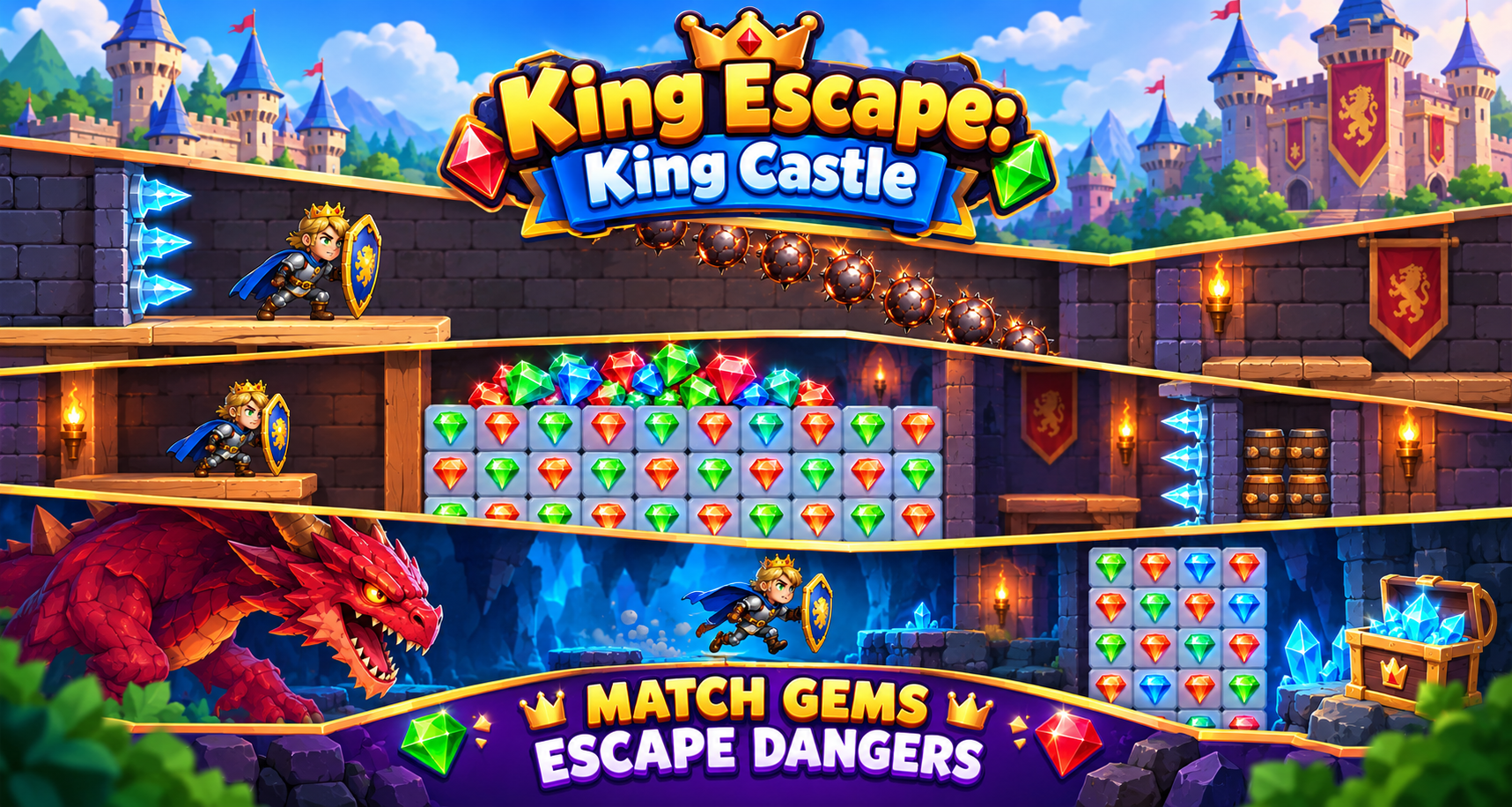 King Escape Match 3 Puzzle – Buy Unity Games